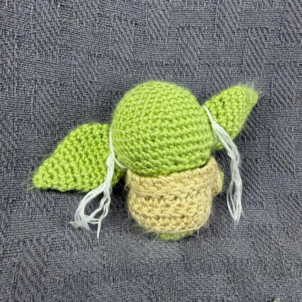 Handmade Crochet Grogu Baby Yoda Amigurumi Plush with Face Mask